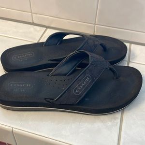 Black COACH flip flops